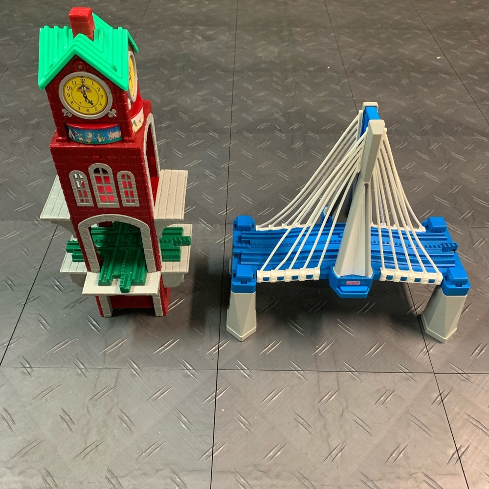Geo Trax clock tower and bridge